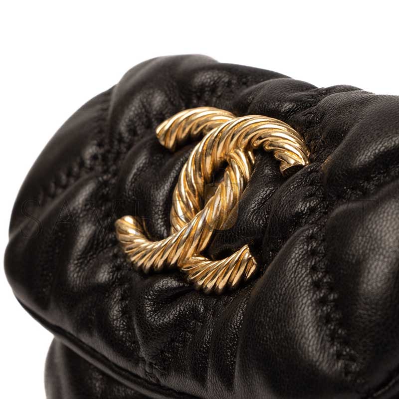 CHANEL BLACK MINI QUILTED BUBBLE CROSSBODY BAG (14*11*5cm)
